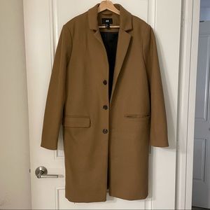 H&M Wool Blend Coat in Camel